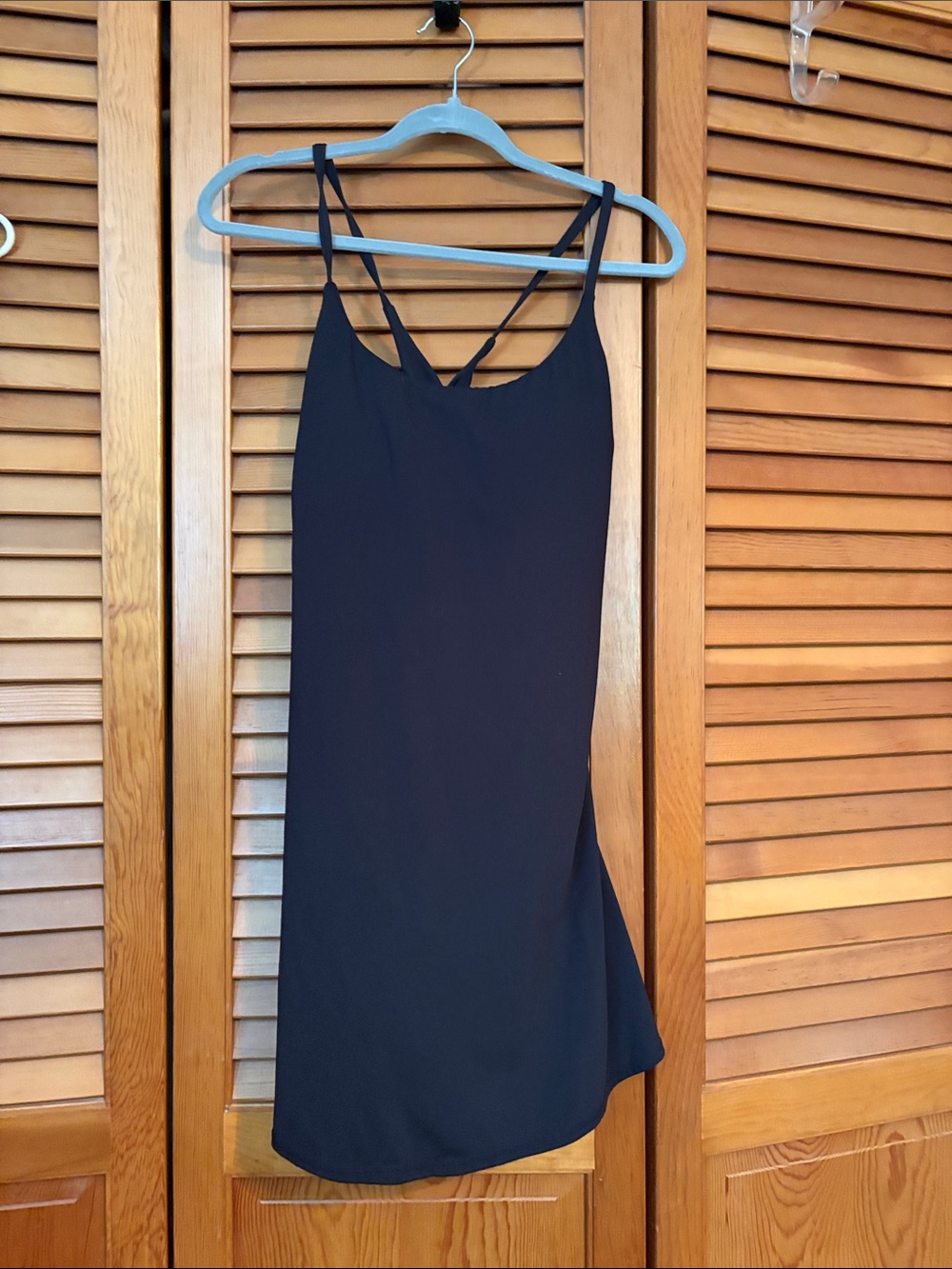 HALARA Black Strappy Mini Slip Dress